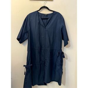 COS Navy Blue Asymmetric Dress With Drawstrings 44/M